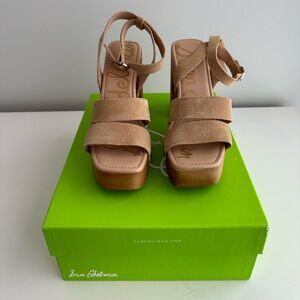 Sam Edelman Suede/Wood Platform Sandals